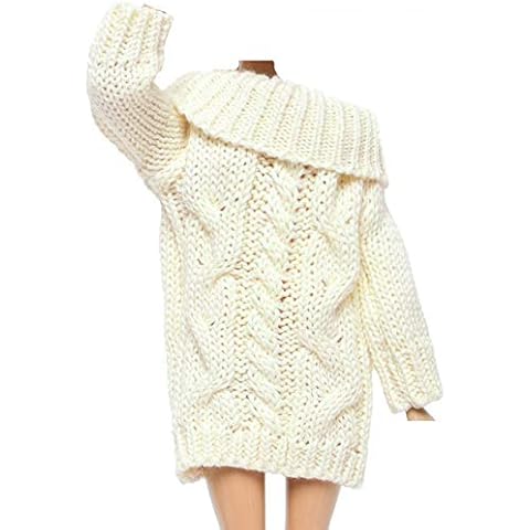 BJDBUS White Winter Turtleneck Sweater Clothes for 11.5 inch Girl Doll Accessories Cover
