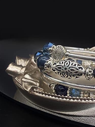 FULU AUTUMN Stackable Beaded Bracelets for Women Boho Wrap Silver Bracelet Layered Fashion Jewelry Gifts for Her - Image 6