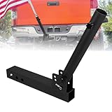KSWLOR Hitch Mount Flagpole Holder, Adjustable Flag Holder Universal Fits 2' Hitch Receiver, Truck Flag Pole Mount Kit, Compatible with Jeep,SUV, RV, Pickup,Camper Trailer