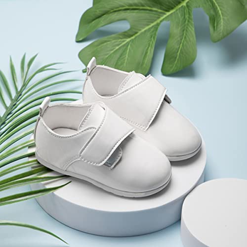 Cindear Infant Baby Boy Oxford Shoes Pu Leather Loafers Rubber And Soft Sole Wedding Dress Shoes Toddler Girl Baby Walking Shoes 1251-Wt11 White #TOP1