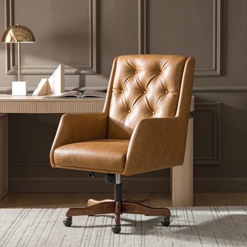 HULALA HOME Faux Leather Home Office Chair with High...
