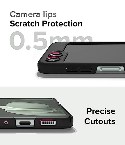Image of Ringke Slim Compatible with Samsung Galaxy Z Flip 5 Case Back Cover Thin Soft-Feeling Coating Hard PC with Non-Slip Grip Protective Phone Case for Samsung Z Flip 5 5G (2023) - Black