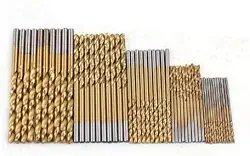 Kit 50 Brocas Aço Titanium Para Furadeira