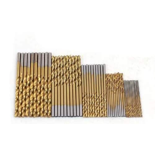 Kit 50 Brocas Aço Titanium Para Furadeira