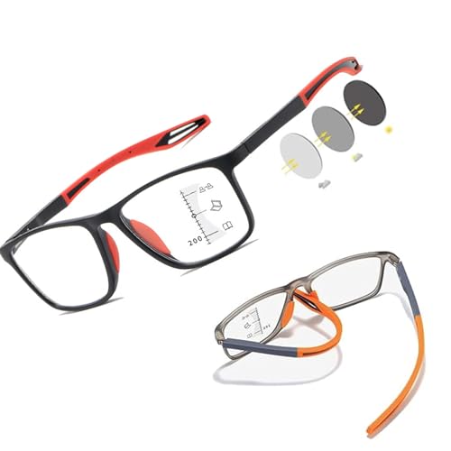 Genérico Gafas de Lectura con Filtro de Luz Azul para Hombres y Mujeres, Gafas de Presbicia TR90, Flexibles, Gafas de Bloqueo(Black/Red,3.0x)