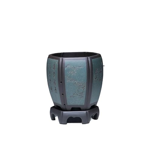 Gelasige C Flower Pots Purple Lay Flower Pot Erami Handmade Indoor Hexagonal Pot Breathable Living Room With Base Outdoor Flower Pots