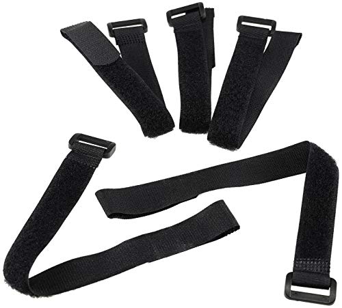 ChiliTec Kabelbinder Klettband Klettverschluss mit Öse 30cm lang 2cm breit Sicheres Verstauen von Kabel und Leitungen 5er Pack Schwarz