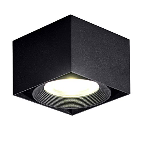 Preisvergleich Produktbild Dr.lazy 10W LED Aufbauleuchte Deckenleuchte,Deckenspots, Deckenfluter,Deckenstrahler,DeckenLam... (schwarz-Naturmweiß)