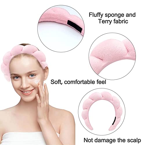 Depaja Skincare Headbands,Spa Headband For Washing Face, Sponge Puffy Headband, Makeup Headband For Face, Terry Towel Cloth Fabric Head Band For Makeup Removal,Cute Hair Band For Shower (Blue) #TOP3