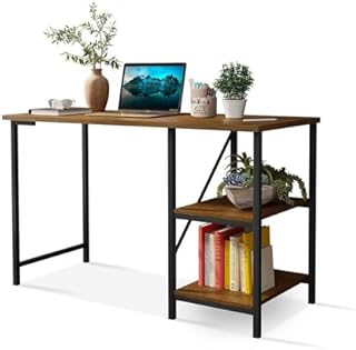 Escrivaninha Mesa Office Estudo Estilo Industrial 110cm (Preto/Imbuia)