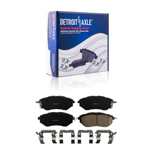 Image of Detroit Axle - Front Brake Pads for Subaru Outback Legacy Forester B9 Tribeca WRX Ceramic Brake Pads w /Hardware Replacement