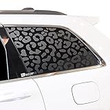 BOGAR TECH DESIGNS - Precut Leopard Cheetah Rear Side Quarter Window Decal Stickers Compatible with Jeep Grand Cherokee 2011-2021, Matte Black