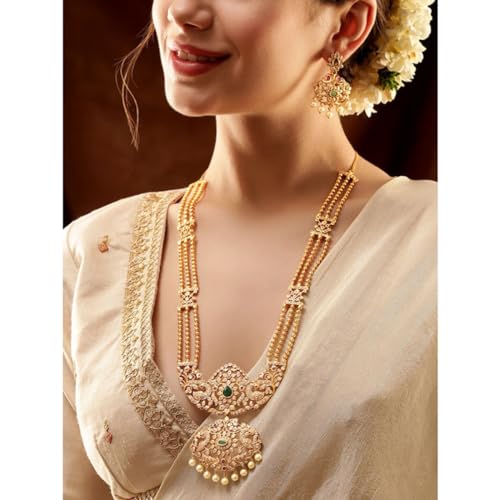 Image of Rubans American Diamond Zirconia Necklace Set Traditional Stylish Jewellery Gift for Women & Girls