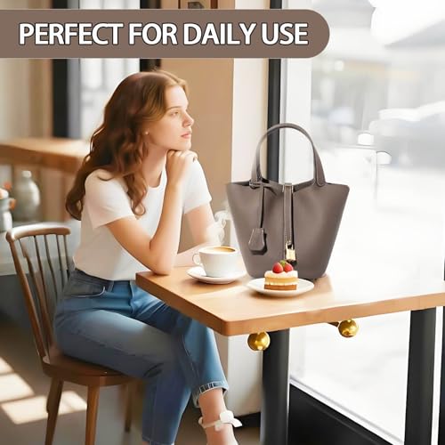 Genuine Leather Bucket Bag for Women, Fashion Handbag With Lock Design, Shoulder Bag Purses for women2