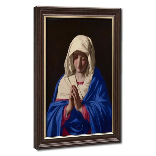 Toile Vierge Marie en prière Sassoferrato, tableau zen pour coin lecture calme