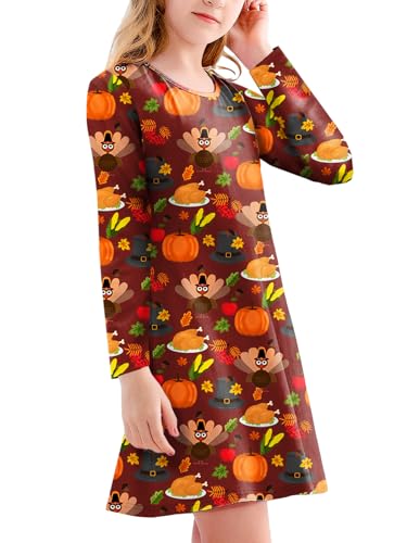 Deerose Girl Long Sleeve Printed Swing Dresses Shamrocks Clover Dress 3-14 Years4