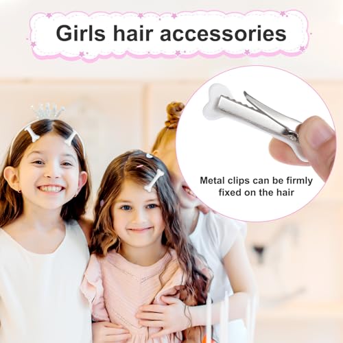 6 Pinzas de Hueso para Cabello Color Blanco miniatura 3