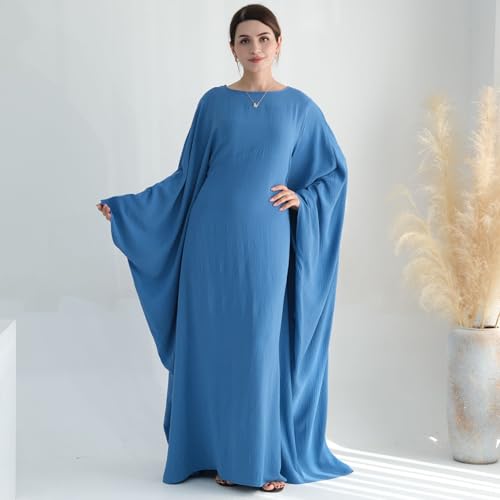 women muslim abaya dress 1piece bat sleeve islamic maxi robe fashion jilbab for women eid kaftan muslim robe