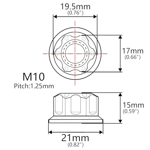 Image of Titanium M6 M8 M10 M12 M14 M16 Flange Bolt Nut Bicycle Motorcycle Rear Axle Car Modification Accessories Pack of 6 (M10 Pitch 1.25mm, Gold)
