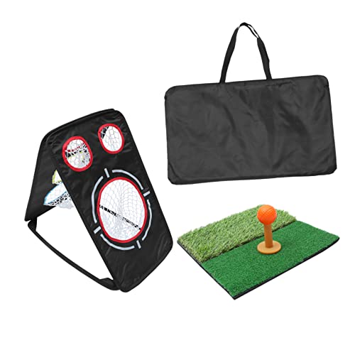 BESPORTBLE Folding Golf Practice Net with Mat Portable Chipping Training Tool for Use Lightweight Design for Easy Setup for Beginners Enthusiasts