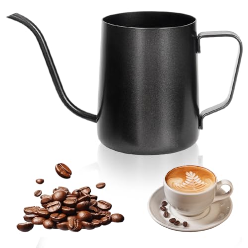 Image of Supvox Gooseneck Water Kettle 350ml Stainless Steel 304 Water Pot | Precision Pour Over Coffee Kettle with Heat-Proof Handle Drip Coffee Pot for Home Travel Ideal Coffee Mug Companion