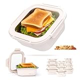 20oz Stainless Steel Lunch Box With Leakproof Tempered Glass Lids Microwavable Stainless Steel Food Storage Containers Stackable Freezer Fruit Snack Meal Prep Metal Bento Box for Travel Picnic Square