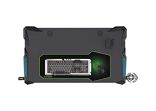 ULTRADESK-Space-V2-Escritorio-para-Juegos-con-Alfombrilla-De-Raton-XL-LED-RGB-Estante-para-Regletas-Estante-para-Juegos-Estructura-De-Aluminio-Resistente-Negro-Patas-En-Forma-De-Z-113×61-cm