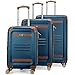 19V69 Italia trolley Vintage 3 Piece Expandable Retro Spinner Wheels Luggage/Suitcase Set (Blue)