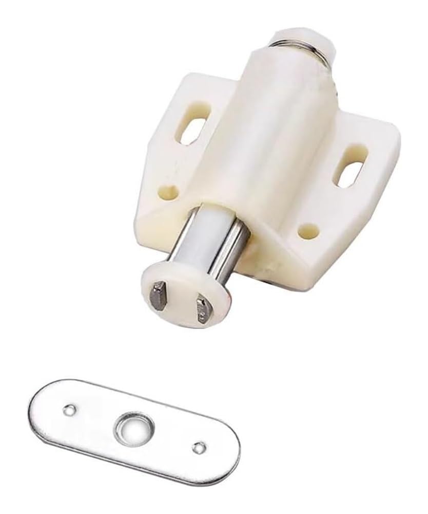 Loquet de porte magnétique à ressort blanc pour placard et tiroir (Lot de 3)