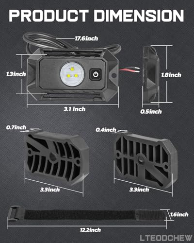 UTV LED Dome Light 12V with Switch, LTEODCHEW Universal Roll Bar Mount LED Interior Light for UTV ATV Polaris RZR Can-Am Kawasaki Yamaha Pioneer Talon SXS Truck Off Road