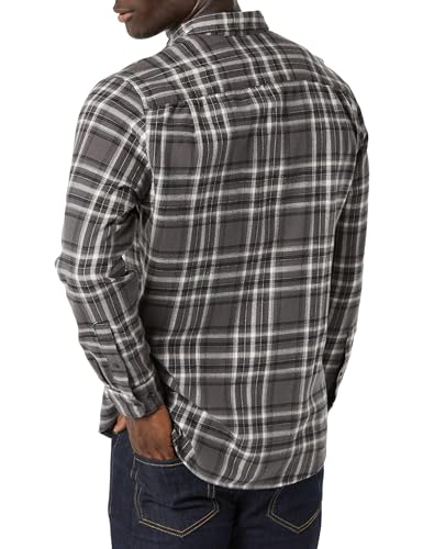 Image of Amazon Essentials Men's Regular Fit Long-Sleeve Flannel Shirt, Soft Brushed Cotton, Lightweight yet Warm
