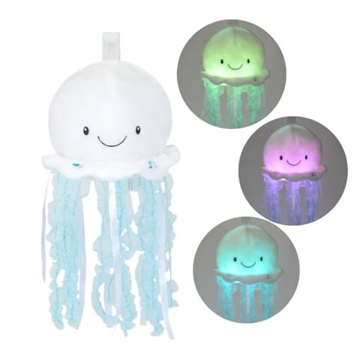 Cuddle Barn - Original Jellyfish Bubbles | Soft Jelly Fish Plush Toy | Hanging Loop | Gentle Color Changing Lights | Plays Ocean Melodies - Gift for Baby, Toddlers, Kids - 18 Inches