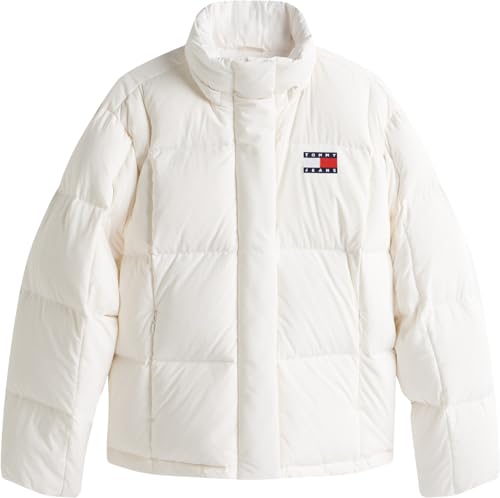 Tommy Jeans Veste Matelassée Femme Alaska Grid Down avec Capuche, Ivoire (Ancient White), M