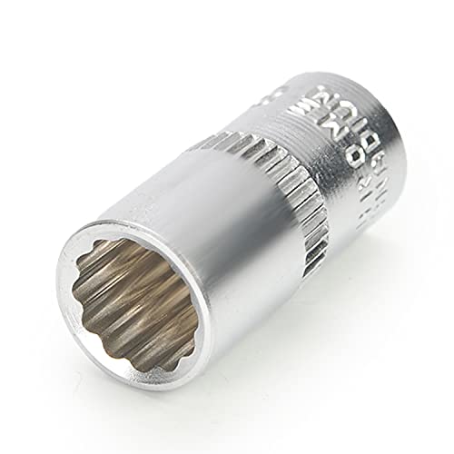 Utoolmart 1 4-inch Drive 8mm 12-Point Shallow Socket, Metric, Cr-V 2pcs