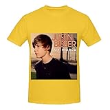 Justin Bieber My World 80s Mens O Neck Screen Printed Shirts Yellow
