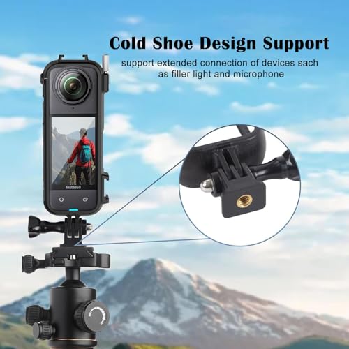 Image of Action Pro Protective Frame Case with Screen Protector and Lens Guard Cap Compatible with Insta360 X4 Action Camera Accessories Kit