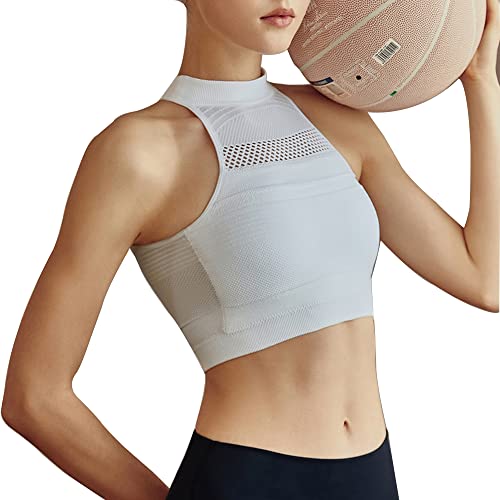 Sujetador sin acolchado de alto impacto bralette de encaje blanco cómodo sin aros
