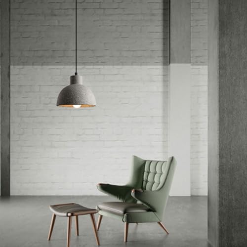 Lampe suspendue industrielle en béton vintage E27 gris pour restaurant - 7