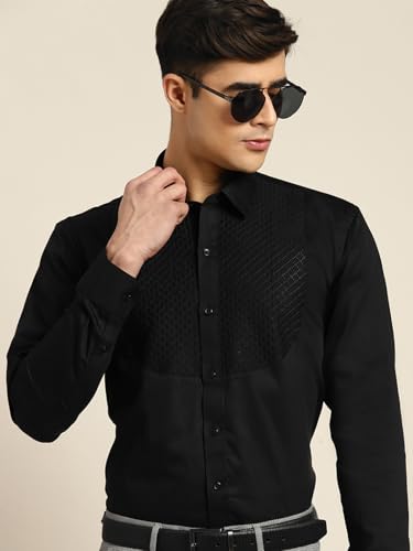 Image of Hancock Men White Pure Cotton Slim Fit Formal Shirt(5444White)