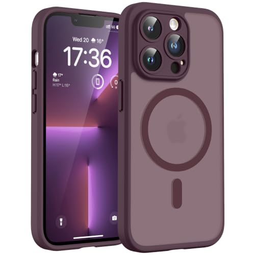 TOCOL fĂĽr iPhone 13 Pro HĂĽlle, Kompatibel mit MagSafe, Matt Burgundy