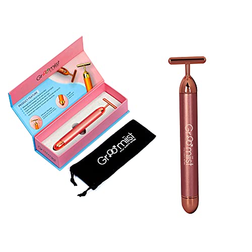 Image of Groomiist Energy Bar Rose Gold Battery Operated Facial Massager with Efficient Vibration (Rose Gold)