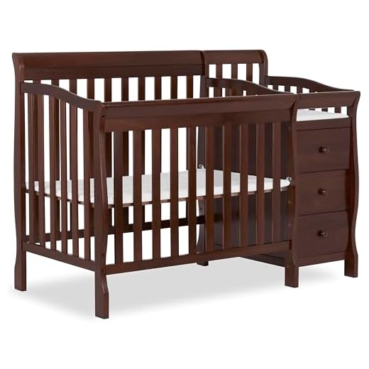 Dream On Me Jayden 4-in-1 Mini Convertible Crib And Changer in Espresso, Greenguard Gold Certified , 56.75x29x41 Inch (Pack of 1)