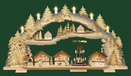 Saico Schwibbogen Weihnachtsmarkt 20 Rudolphs Schatzkiste Schwibbogen Weihnachtsmarkt mit LED-Beleuchtung...