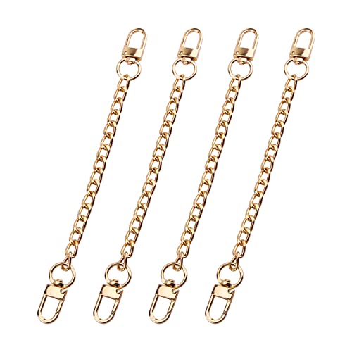 4 Cadenas de Repuesto para Bolsos,Cadenas Cortas para Bolsos,Cadenas para Bolsos,Cadenas para Bolsos Con Hebilla de Metal para Bolsos y Bolsos (Dorado,7.68 Pulgadas)