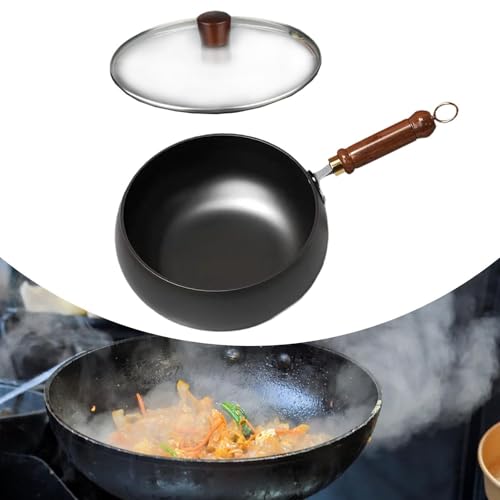 Wok antiadherente con mango de madera miniatura 5