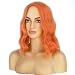RightOn Short Curly Wig Cosplay Costume Party Hair with Wig Cap (Dark Orange)