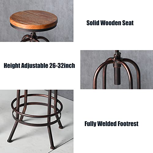 Set-of-2-Industrial-Bar-Stool-Retro-26-323inch-Swivel-Stools-Extra-Tall-Kitchen-Chair-Bar-Counter-Height-Adjustable-Fully-Welded-Copper-2PCS Set of 2 Industrial Bar Stool Retro 26 323inch Swivel Stools Extra Tall Kitchen Chair Bar Counter Height Adjustable Fully Welded Copper 2PCS