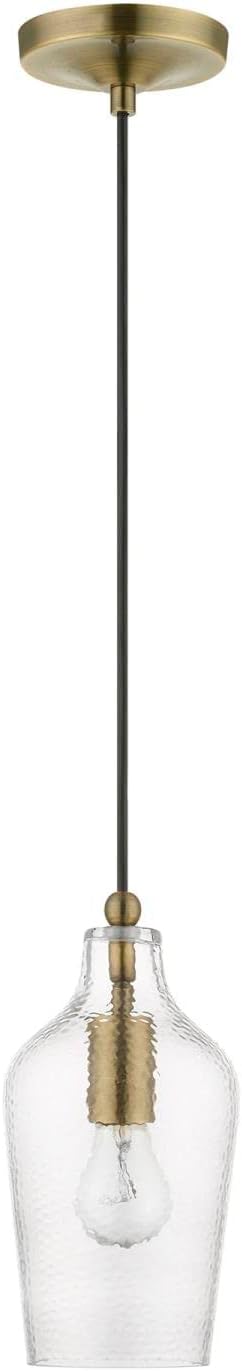 livex lighting, 41240-01, avery, mini pendant, antique brass