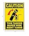 Caution This Tanker Makes Wide Right Turns Sign Vinyl Sticker Trailer Label Rear Truck Decal Safety Markings for Tanker Trucks - Truck Markings Permanent Self Adhesive Bumper Sticker (10