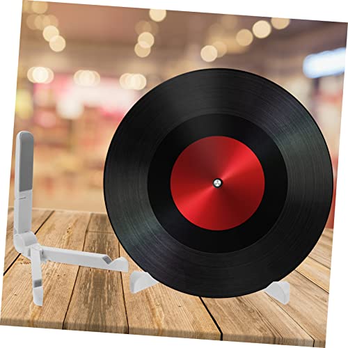 ORFOFE 3Pcs Suporte De Disco De Vinil Branco Prateleira De Plástico De Duas Cores
